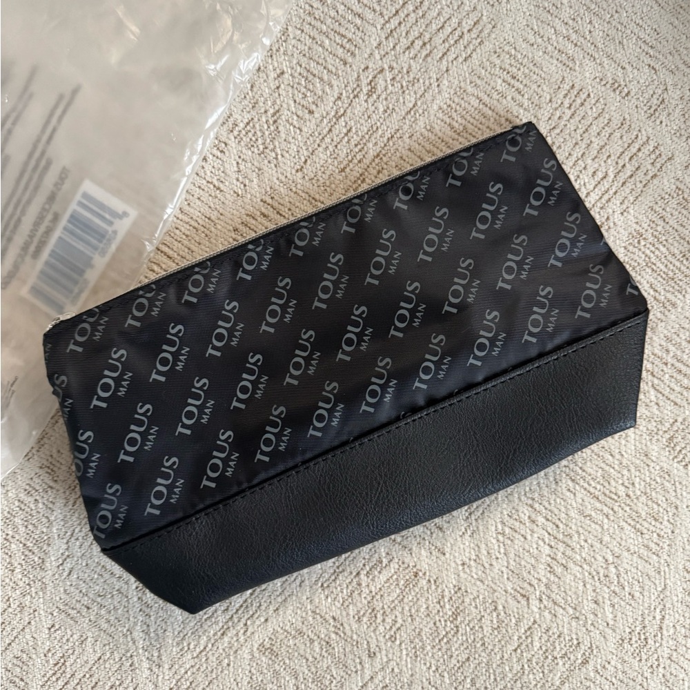 Tous Black Toiletry Bag with Monogram Pattern